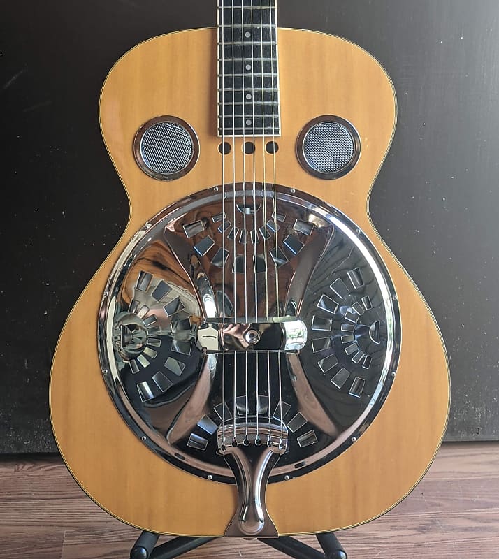 Regal Round Neck Resonator Acoustic Guitar w/ HSC, 1990s, Reverb