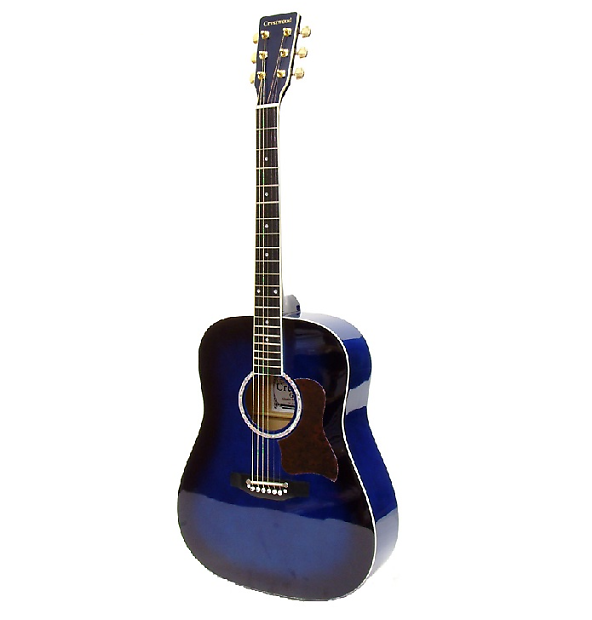 Crestwood 2010BL Dreadnought Acoustic Guitar Blueburst Reverb