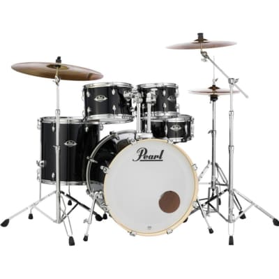 Pearl EXX725S/C31 Export New Fusion Series 5-Piece Drum Set with Hardware in Jet Black image 4