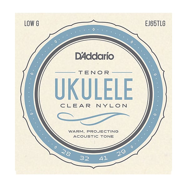 D'Addario EJ65TLGPro-Arté Custom Extruded Nylon Ukulele Strings, Tenor Low-G