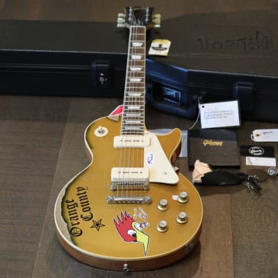 Unplayed! 2021 Gibson Custom 1976 Mike Ness Les Paul Deluxe Aged Goldtop Soap Bar P-90’s + COA OHSC for sale