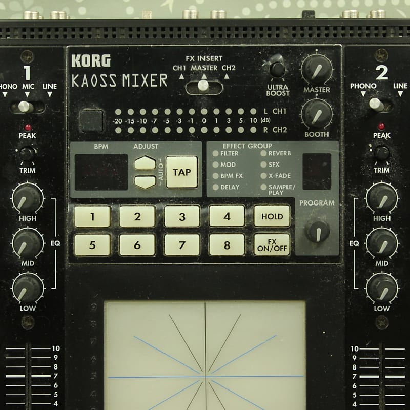 Korg KM-2 Kaoss Mixer With AC Adapter Dynamic DJ Mixer Made in 