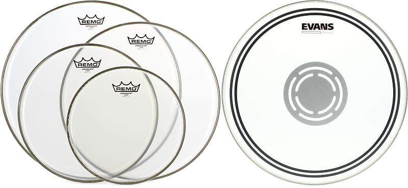 Remo Ambassador Clear 4-piece Tom Pack - 10/12/14/16 Inch | Reverb