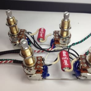 Gibson Les Paul push/pull wiring harness 21 tone Jimmy Page LONG shaft image 2