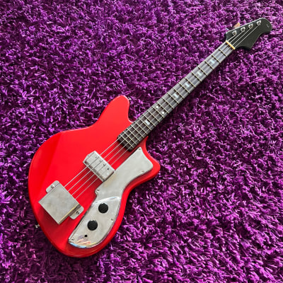 Late 1960s Guyatone EB-4 Short Scale Electric Bass Guitar (Red) image 5