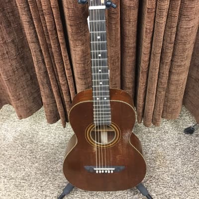 Vintage Oahu Mahogany Parlor Acoustic Guitar (1930's?) with TKL Hardshell Case image 4