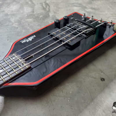 RARE: Phantom Guitarworks HBBR-BR Batmobile Surf Stick Electric Bass (1980s, Black/Red) image 12