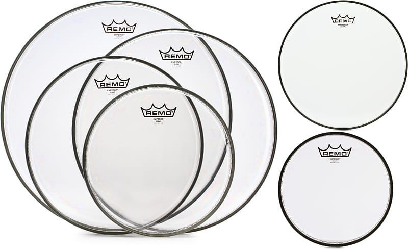 Remo Emperor Clear 4-piece Tom Pack - 10/12/14/16 Inch Bundle | Reverb