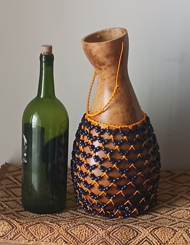 Sekere (medium Yoruba-style netted gourd rattle) | Reverb