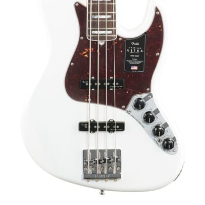 Fender American Ultra Jazz Bass Rosewood Fingerboard Arctic Pearl with Case image 3