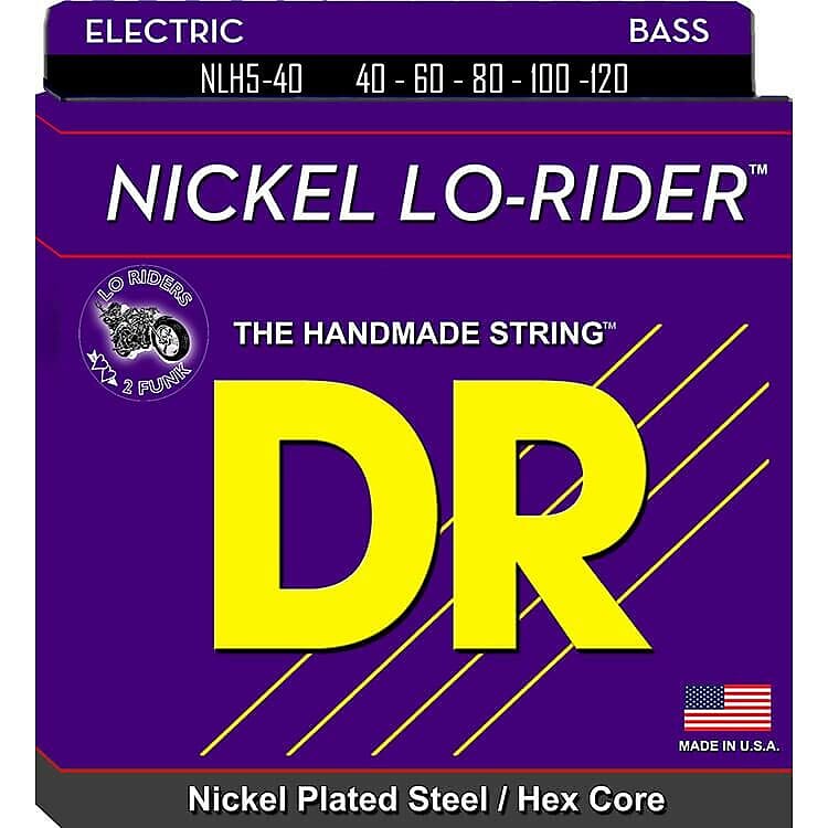 DR Strings NLH5-40 - Nickel Lo-Rider - 5 String Electric Bass Guitar Strings - 40-120 image 1
