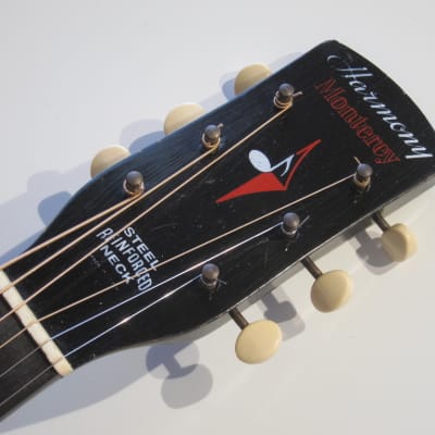 Harmony Monterey Archtop Acoustic Guitar All Original USA Circa-1959-Red Black Sunburst image 18
