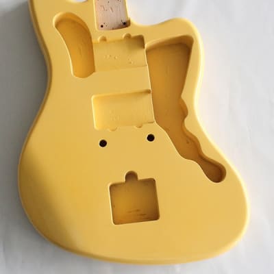Jazzmaster Guitar Body,Alder Wood,Yellow Cream Gloss Finish