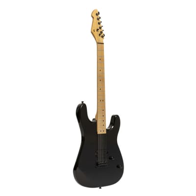 STAGG Metal Series Electric Guitar With Solid Mahogany Body Black 1 Humbucker image 2