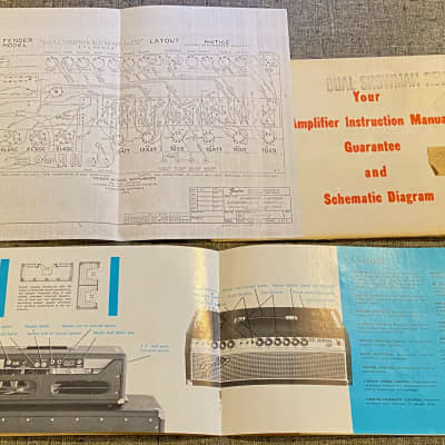 Fender 1970 Owners Manual, Warranty, Schematic, Hang Tags-Dual Showman Reverb image 2