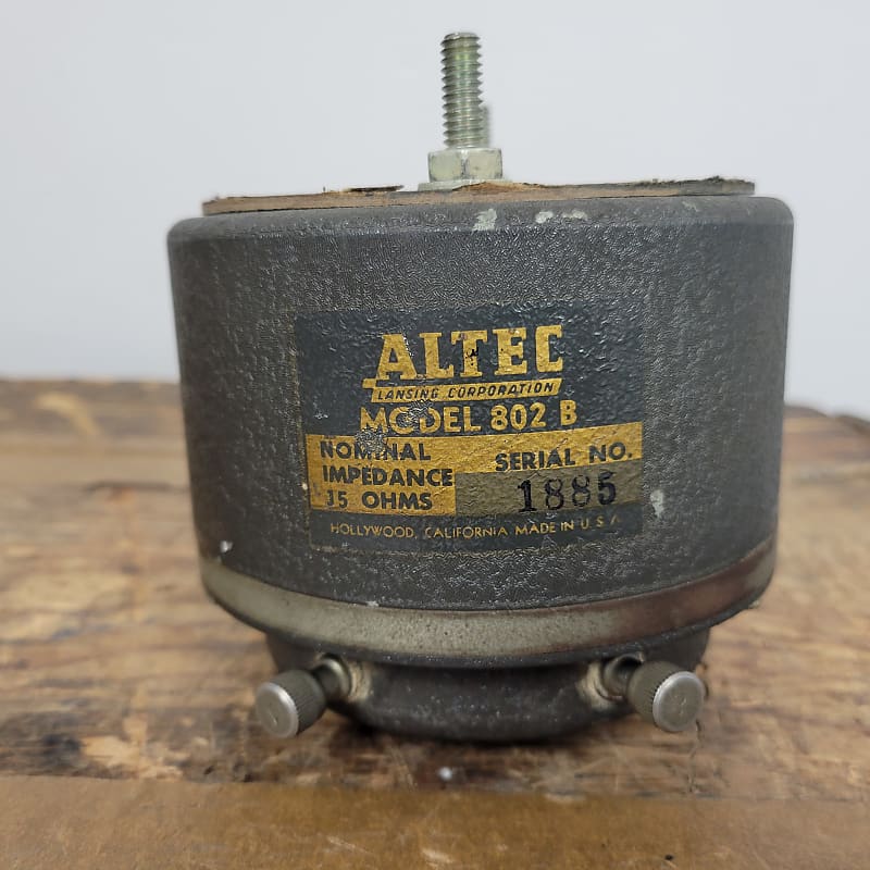 Altec 802 B 15 Ohm Driver Hollywood Era Tested & Fully | Reverb