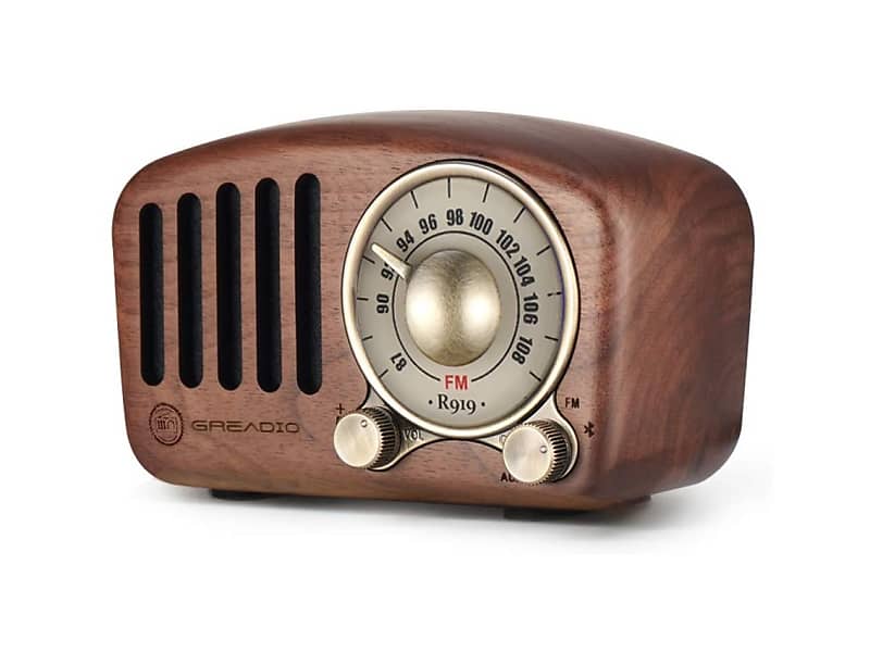 Vintage Retro Radio Bluetooth Speaker Walnut Wooden FM Radio Old Fashion Look image 1