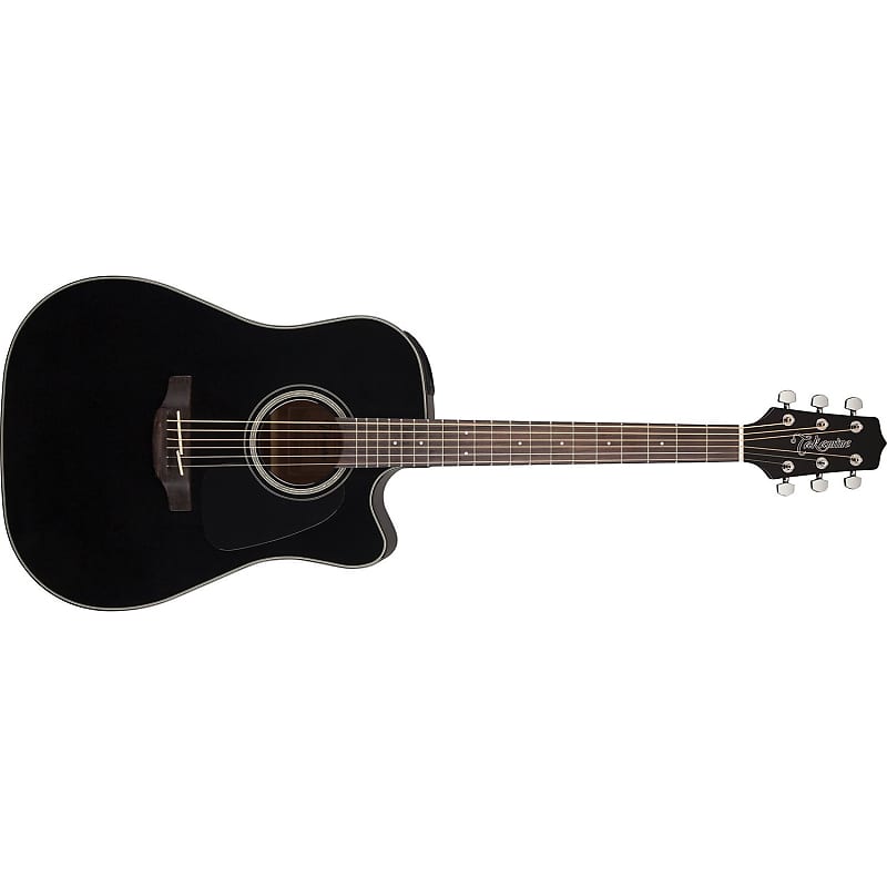 Takamine - Dreadnought Cutaway Acoustic-Electric Guitar, Black image 1