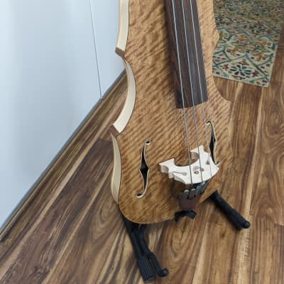 4 String 3/4 Scale  Natural Finish Electric Upright Bass image 3