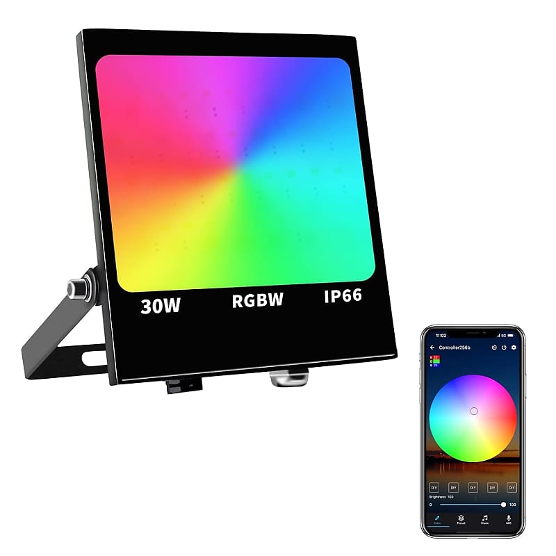 Rgb Led Flood Light 300W Equivalent Ip66 Waterproof App Control 16