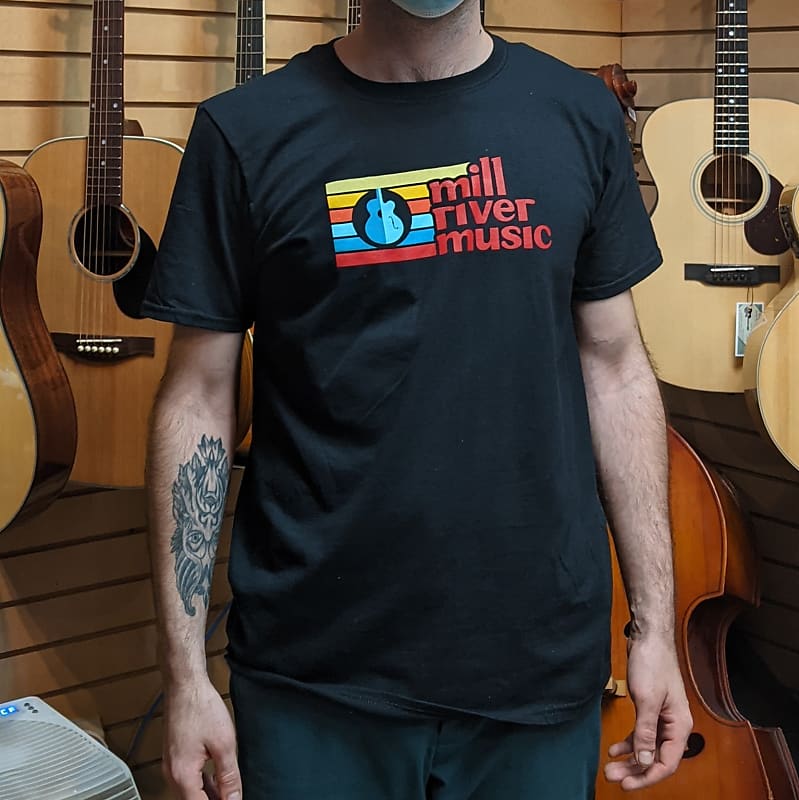 Mill River Music T-Shirt 1st Edition Main Logo Unisex Black Medium