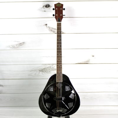 Royall Teardrop Tenor Singlecone Brass Body Resonator Bright Mirror Nickel Finish image 4