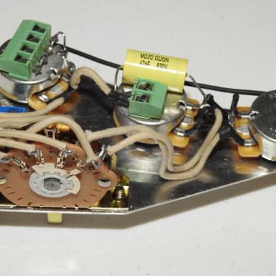 Stratocaster Solderless Wiring Harness CTS Pots .25 Bushings Mojotone Dijon Oak Grigsby Switchcraft! image 7