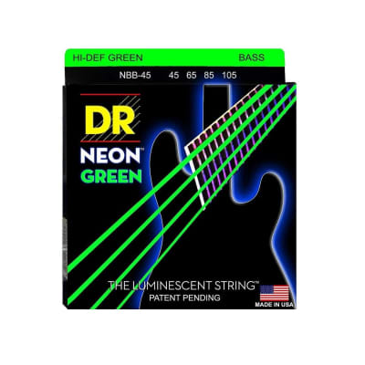 DR Strings NGB-45 Nickel Coated Hi-Def Green Bass Guitar Strings, Medium, 45-105 image 1