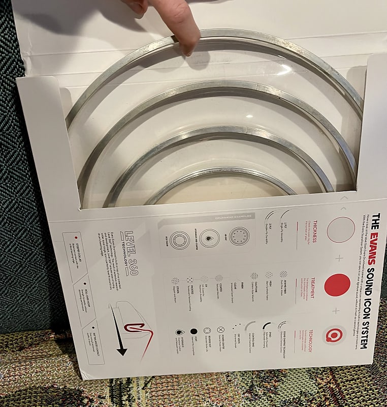 Set Of 10 Used Drum Heads Evans Aquarian Remo Free Shipping! Reverb