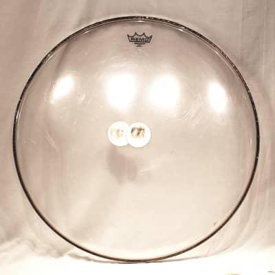 Used 24" Remo Ambassador Bass Clear Drum Head with Remo Dbl Kick Pad