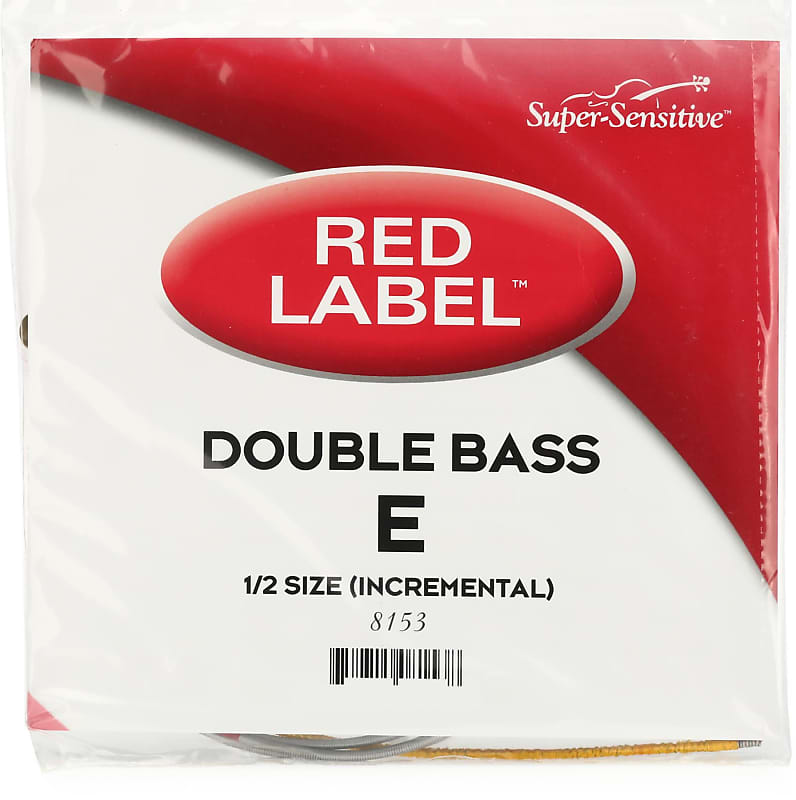 SuperSensitive 8153 Red Label Double Bass E String 1/2 Reverb