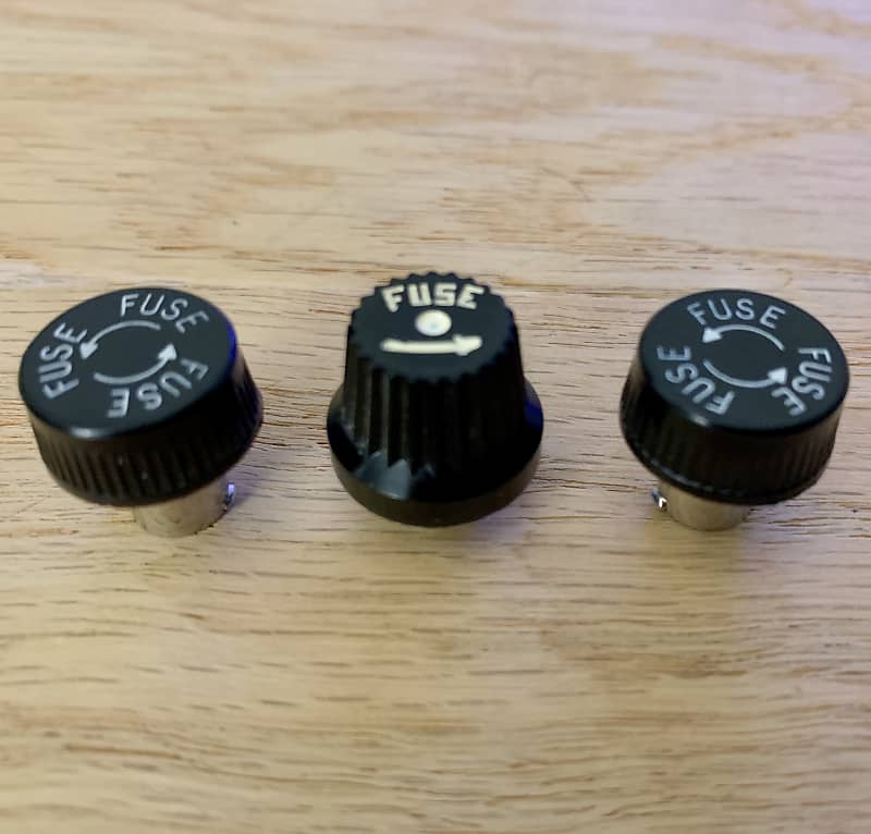3 Vintage Fuse Holder Caps for Scott type 715 Stereo Reverb