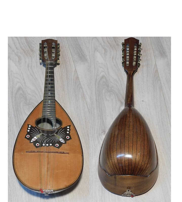 fine old butterfly quality bowlback 8string mandolin DREIMA mando Mandoline  Germany 1920s image 1