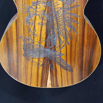 Blueberry  NEW IN STOCK Handmade Acoustic Guitar Grand Concert  Native Tiger Motif Bild 9