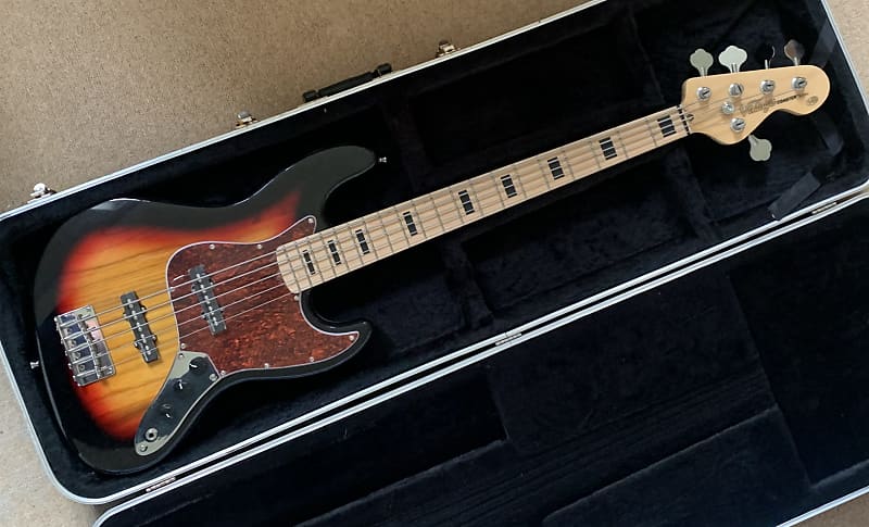 Vintage V49 Coaster Series 5 String Bass, 3 Tone Sunburst | Reverb