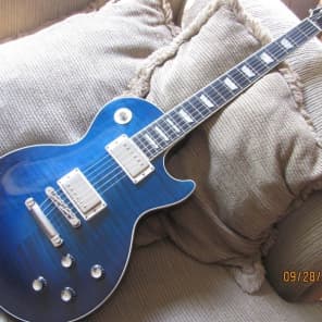 2004 Gibson Les Paul Standard Limited Edition; Manhattan Midnight Blue flame image 9