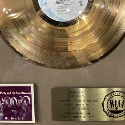 Stan Lynch Tom Petty and The Heartbreakers, RIAA, "You're Gonna Get It", Gold Record (#35) image 3