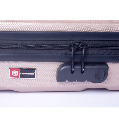 Crossrock CRA400VFCH 4/4 Violin oblong Hardshell Case in Champagne-Robot series zippered ABS molded image 6