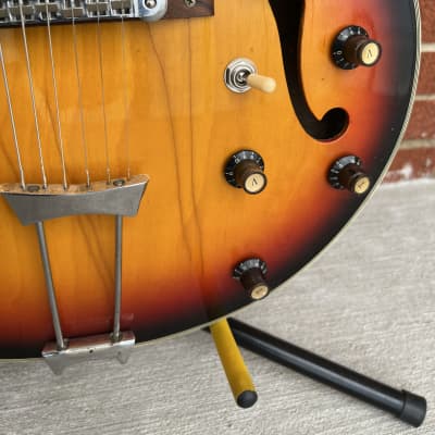 1970’s  Univox Coily  335 Copy Electric Guitar Sunburst image 10