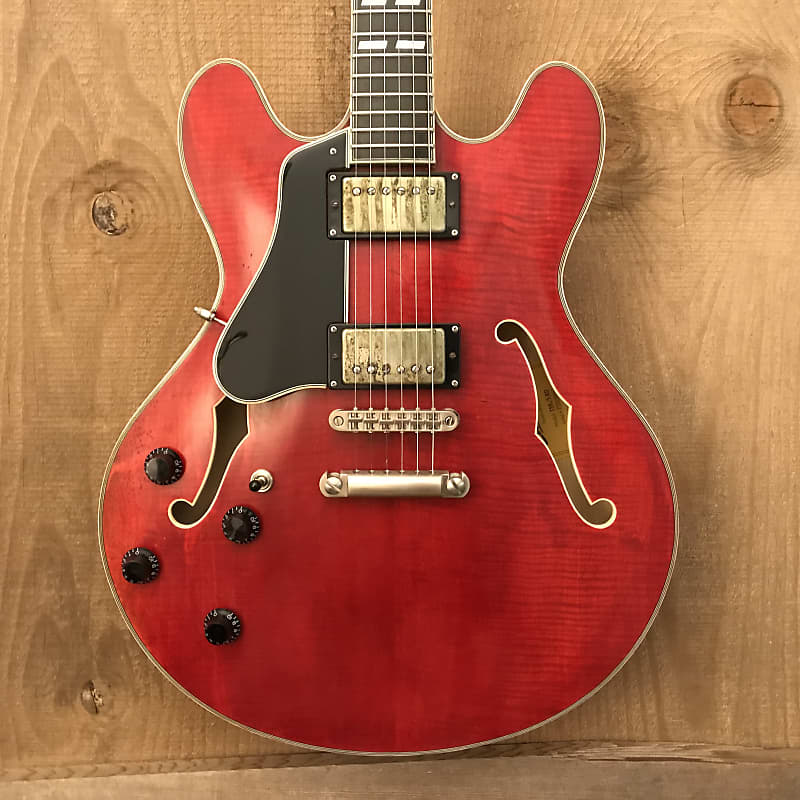 Eastman T59L/V-RD Lefty Thinline Semi Hollow Electric Antique Red w/ HSC