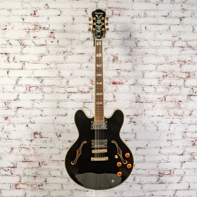Epiphone Sheraton II Pro Semi-Hollow Electric Guitar, Black x8435 (USED) image 2