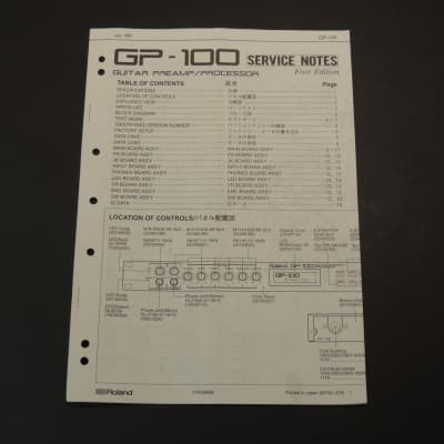 Roland GP-100 Service Notes [Three Wave Music]