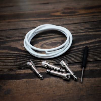Lincoln LINKS SOLDERLESS / DIY Pedalboard Cable Kit - 8FT / 8 PLUGS / White image 2