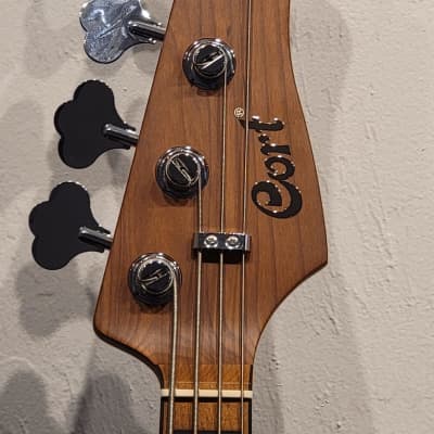 Cort GBMODERN4OPVN GB-Modern 4 Poplar Burl Top Roasted Maple Neck 4-String Bass Guitar w/Hard Case image 22