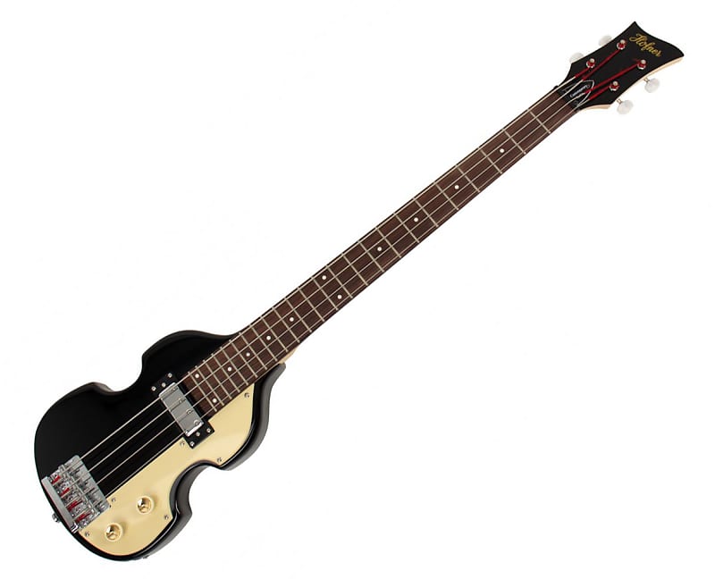 Hofner Shorty Travel Electric Violin Bass Guitar Black Reverb