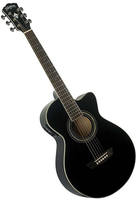 Washburn Festival Series Model EA10B Black Acoustic Electric Petite Jumbo Guitar image 1