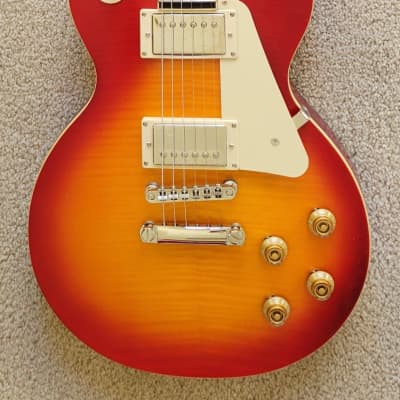 Epiphone 1959 Les Paul Standard Electric Guitar, Aged Dark Cherry Burst, Epiphone Hard Shell Case image 3
