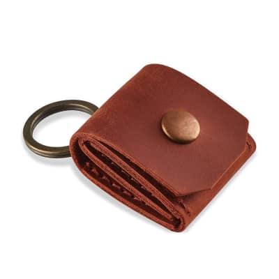 Red Brown Leather Key Case/keychain Leather/key Pocket/coin 