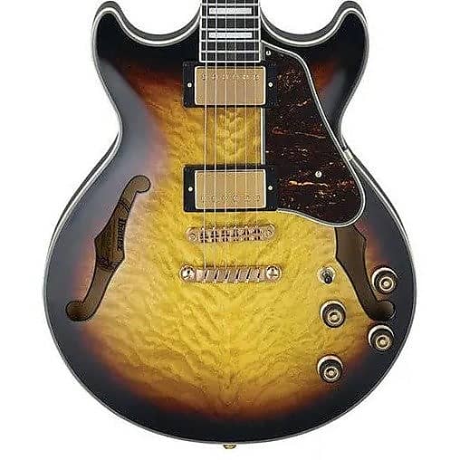 Ibanez AM93QM Artcore Expressionist Semi-Hollow Body Electric Guitar (Antique Yellow Sunburst) image 1
