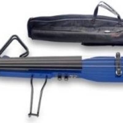 Stagg EDB-3/4 TB Transparent Blue Electric Upright Double Bass w/Gig Bag for sale